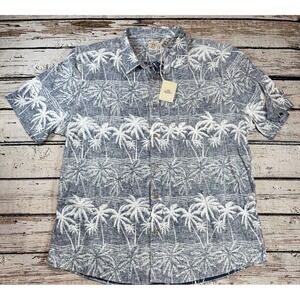 Faherty Breeze Sport Shirt S/S Blue South Palm Print Tree Size XXL‎ 2XL $148 NWT